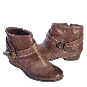 Sundance Women's US 8 Ankle Zipper Boots Brown Italian Leather